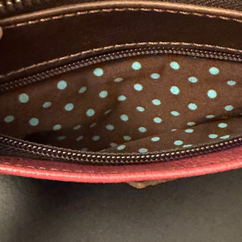 Chala Pink Owl Applique Crossbody Purse With Leather Accents & Adjustable Strap - Picture 11 of 14
